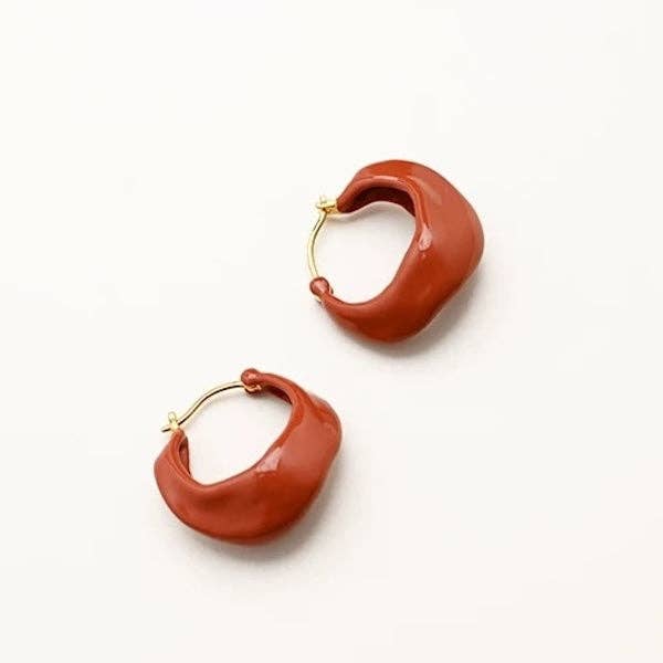 Unique Minimalist Enamel Hoops Earrings for wholesale by LanLivia