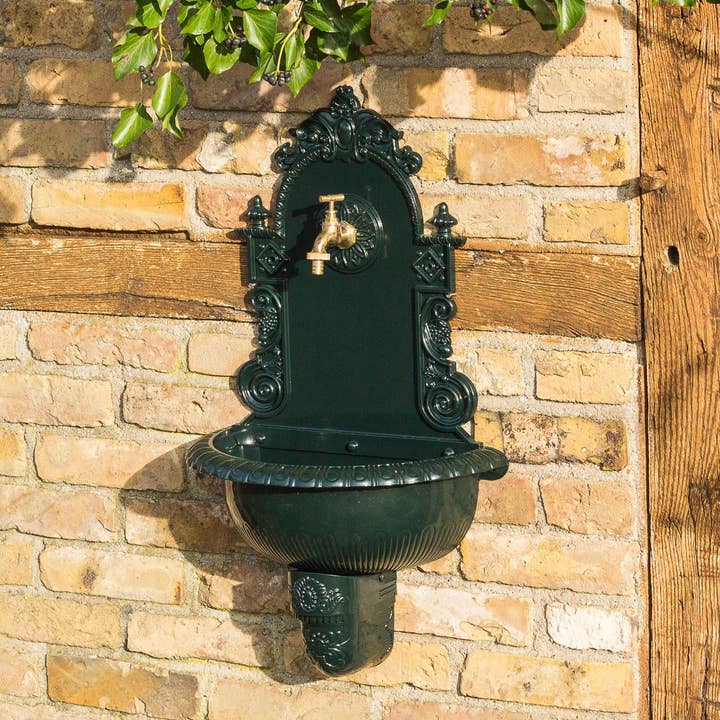Antikas - Wholesale Outdoor Ornament/Decor - Wall fountain with hose connection, garden fountain, Waschbeck