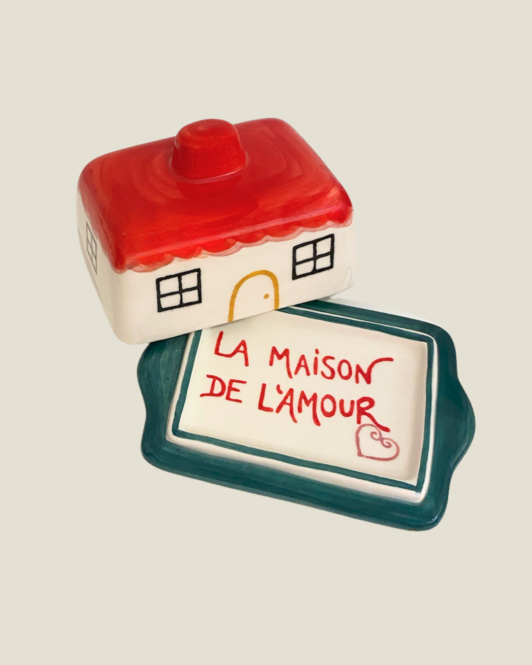 ACTOS - Wholesale Butter dish - 'La petite maison' ceramic Butter dish0