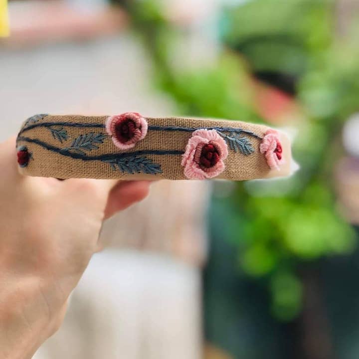 Quince Fables - Wholesale Fashion Headband - Women's - Floral Embroidered Headband, Charlotte Collection ✅2