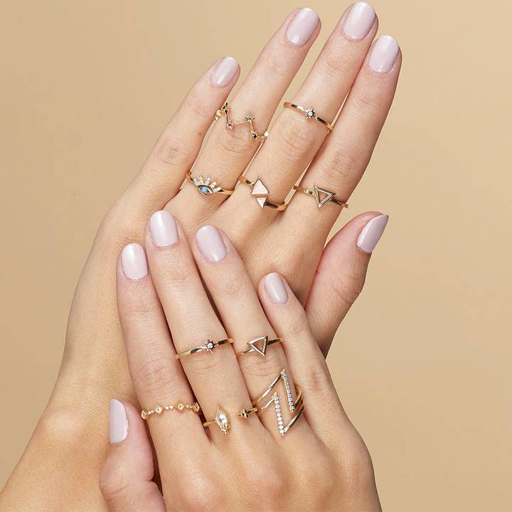 MOSUO Jewellery - Wholesale Multi-Stone Ring - Oriental Sapphire Ring - 14 karat gold sapphire ring, white sapphire 0.10ct2