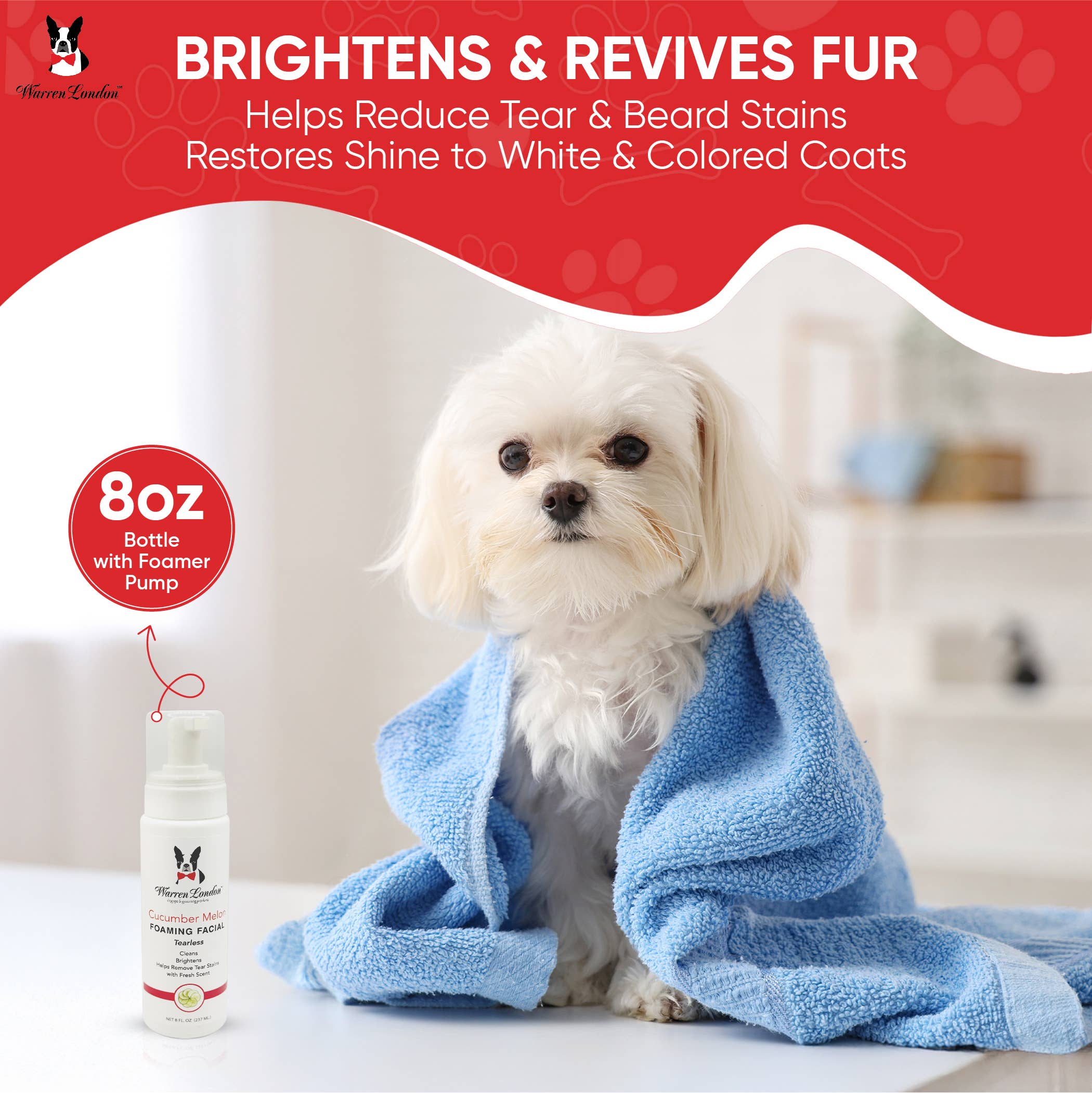 Warren London Dog Products - Wholesale Pet Shampoo - Dog - Tearless  Shampoo for Dog Faces - Cucumber Melon - 2 Sizes3
