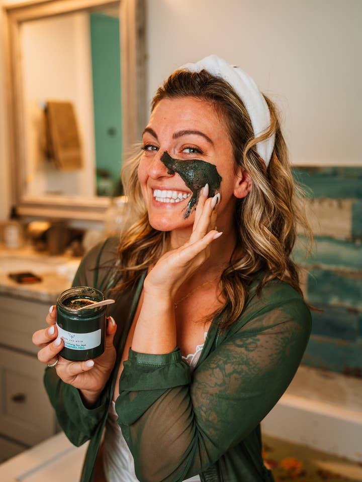 Lemon, Lavender & Mint Exfoliating Herbal Face Mask for wholesale by Herbs and Mylk