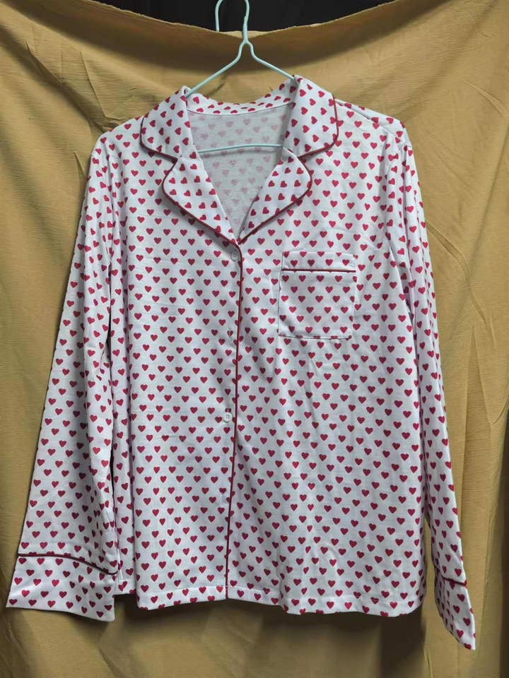 Rosa Clothing - Wholesale Sleepwear Set - Women's - Moonlite Valentine's Day red heart ribbon bow Pajamas set7