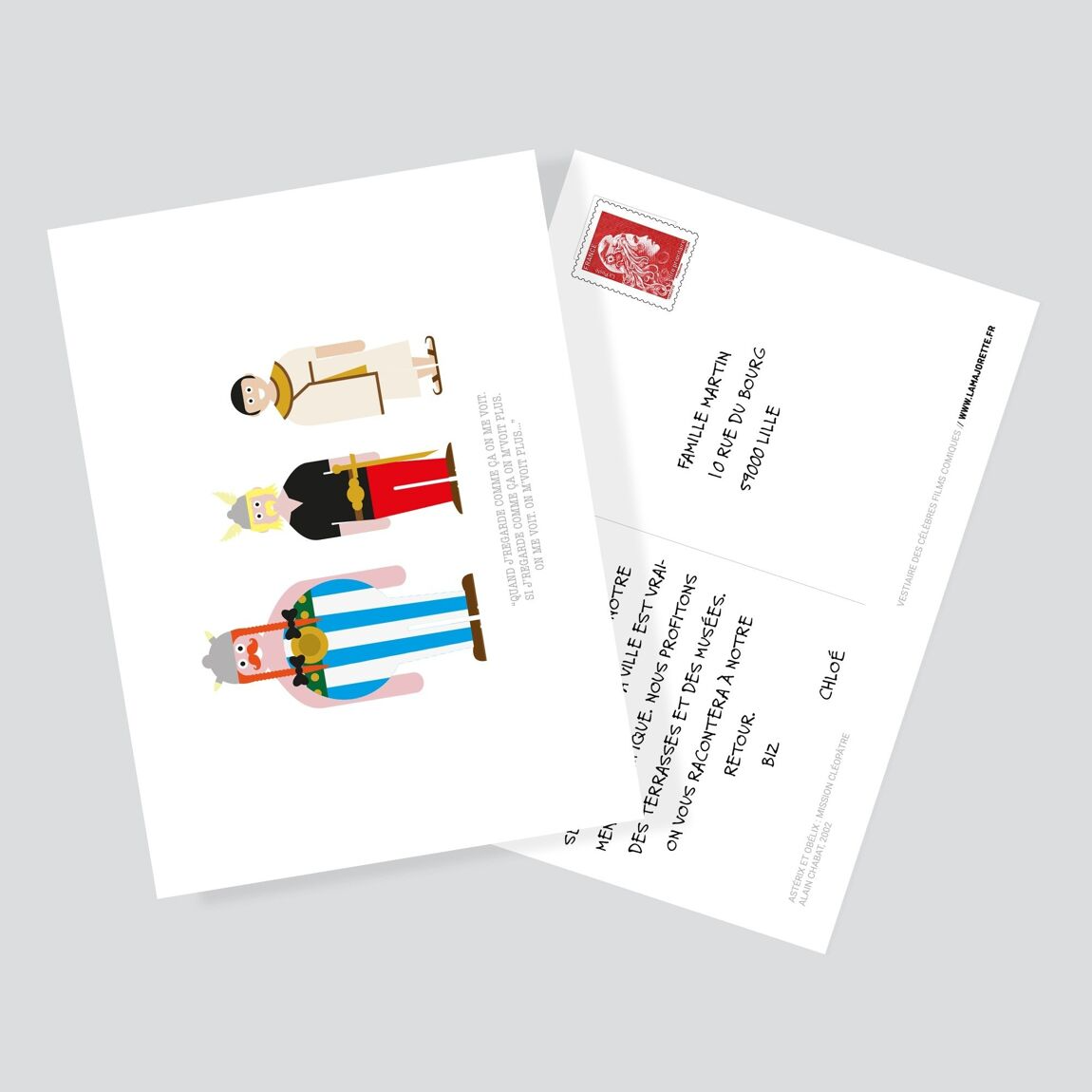 La Majorette à Moustache - Wholesale Postcard - Asterix and Obelix Postcard - Comic movies collection2