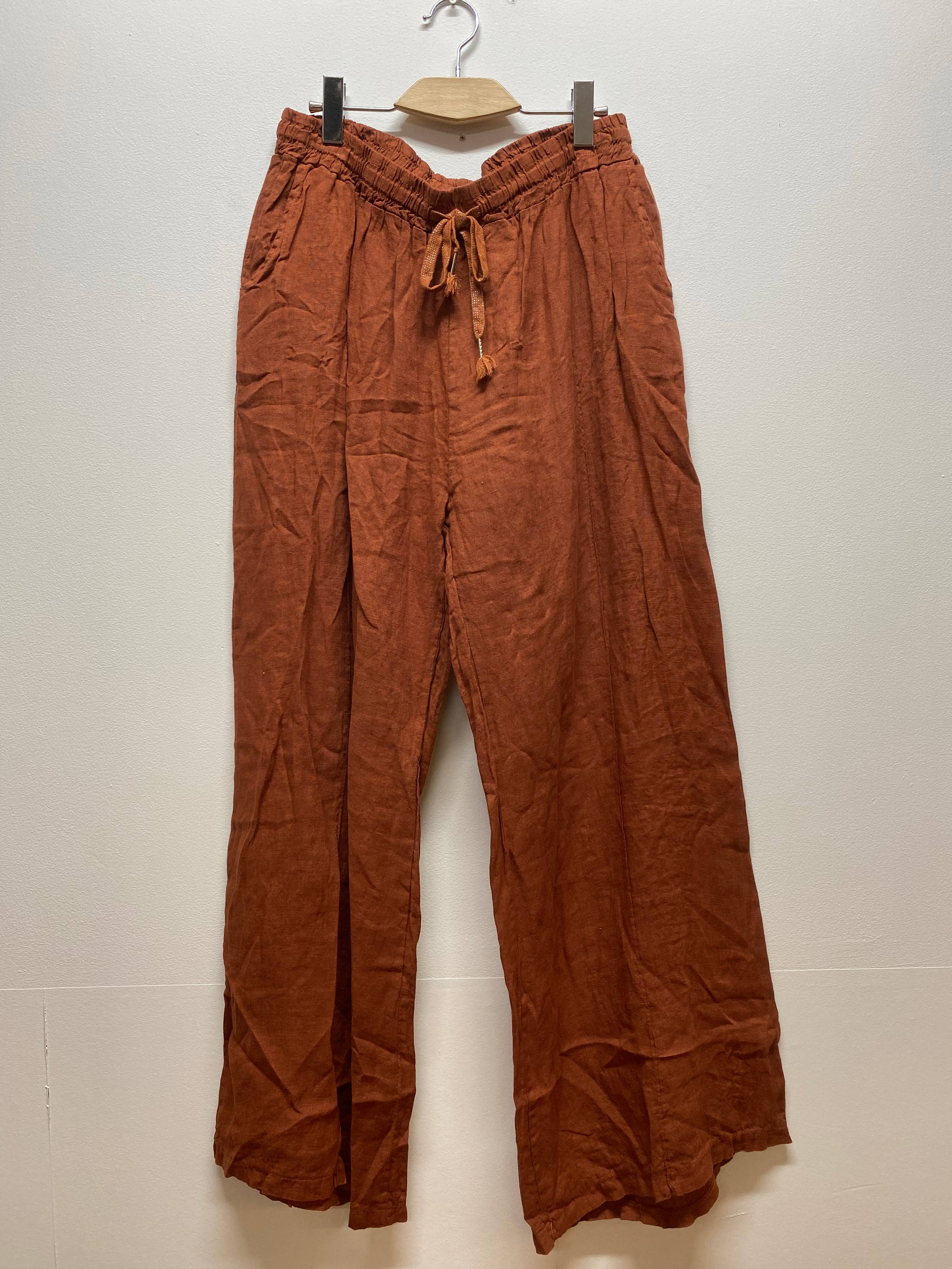 ORNELLA PARIS - Vente Pantalon – femme - pantalon coupe large  en lin grande taille BLL-PT7900L5