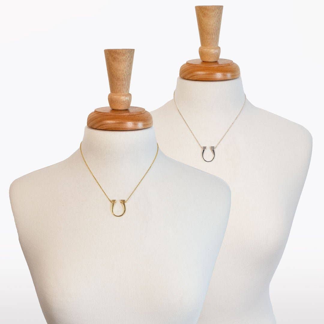 URBAN-EQUESTRIAN - Wholesale Pendant/Charm Necklace - Lucky Nail - Horseshoe Nail Equestrian Necklace in Gold8