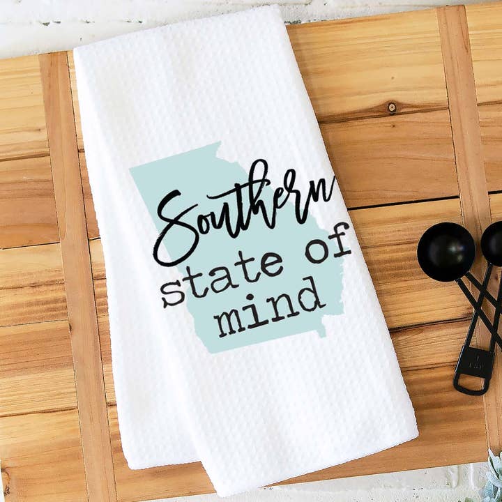 Customizable Southern State of Mind Kitchen Towel for wholesale by Canary Road