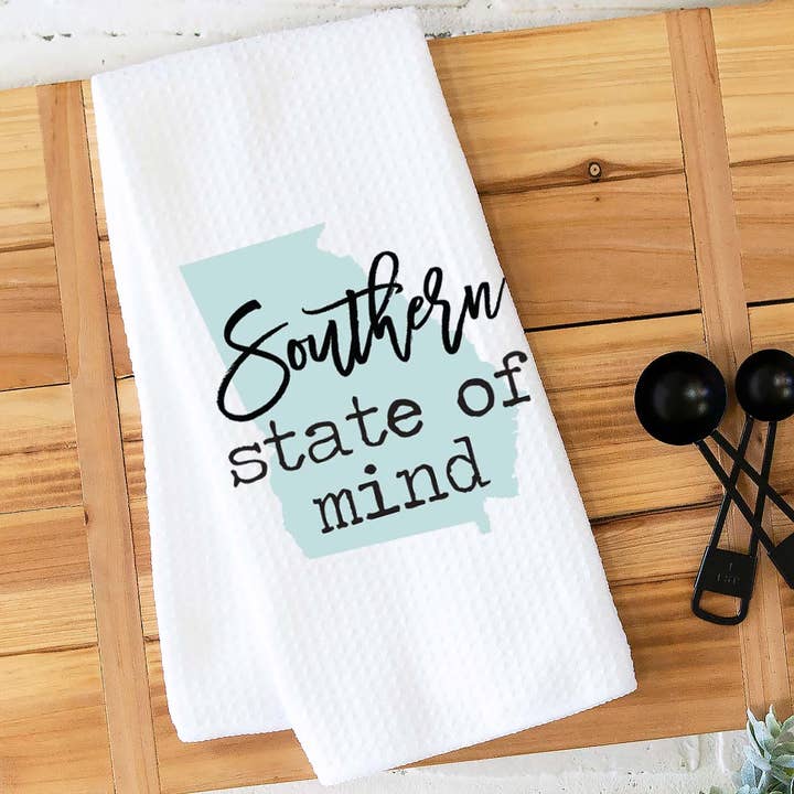 Serviette de cuisine Southern State of Mind personnalisable pour la vente par Canary Road