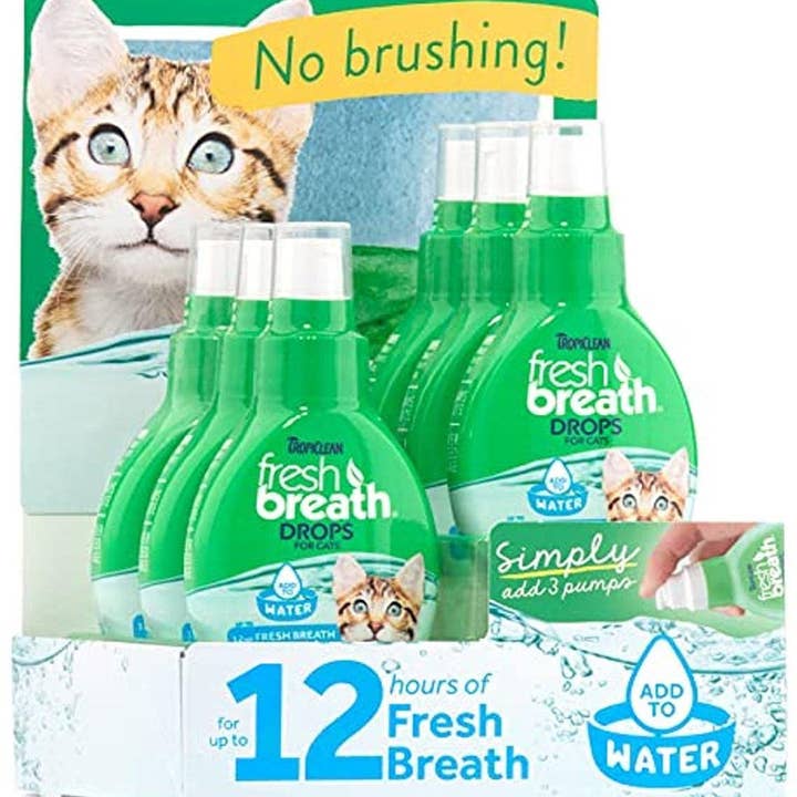 Petdropshipper - Wholesale Pet Supplement - Dog - TropiClean Fresh Breath Drops for Dogs Display 1ea/6 Piece