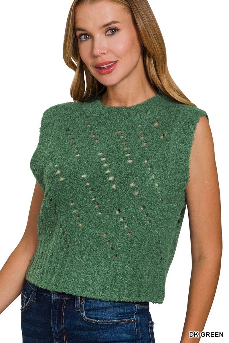 Vanilla Monkey - Wholesale Sweater Vest - Women's - Textured Wool Sweater Vest4