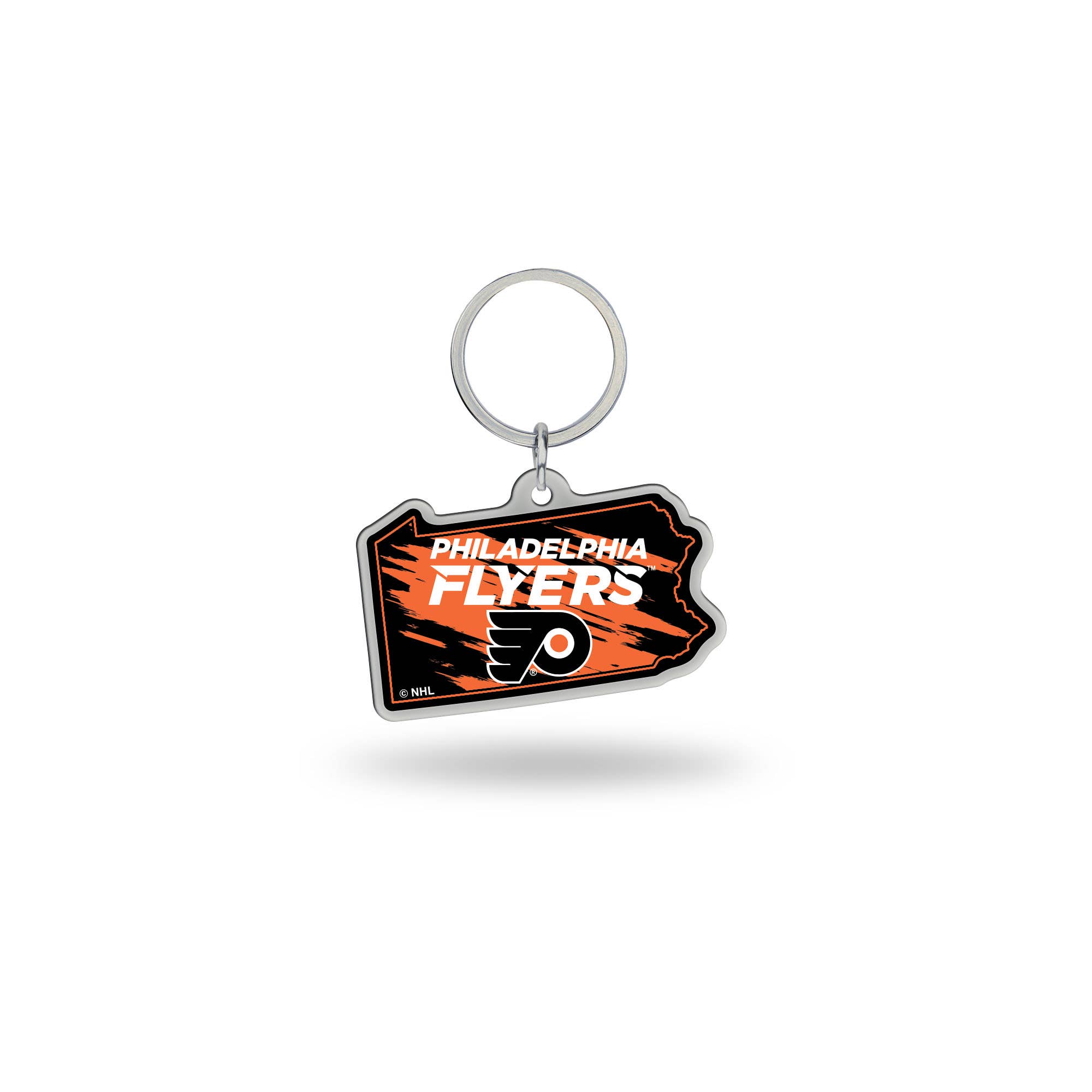 Rico Industries - Wholesale Keychain - Unisex - NHL Hockey Philadelphia Flyers  State Shape Keychain0