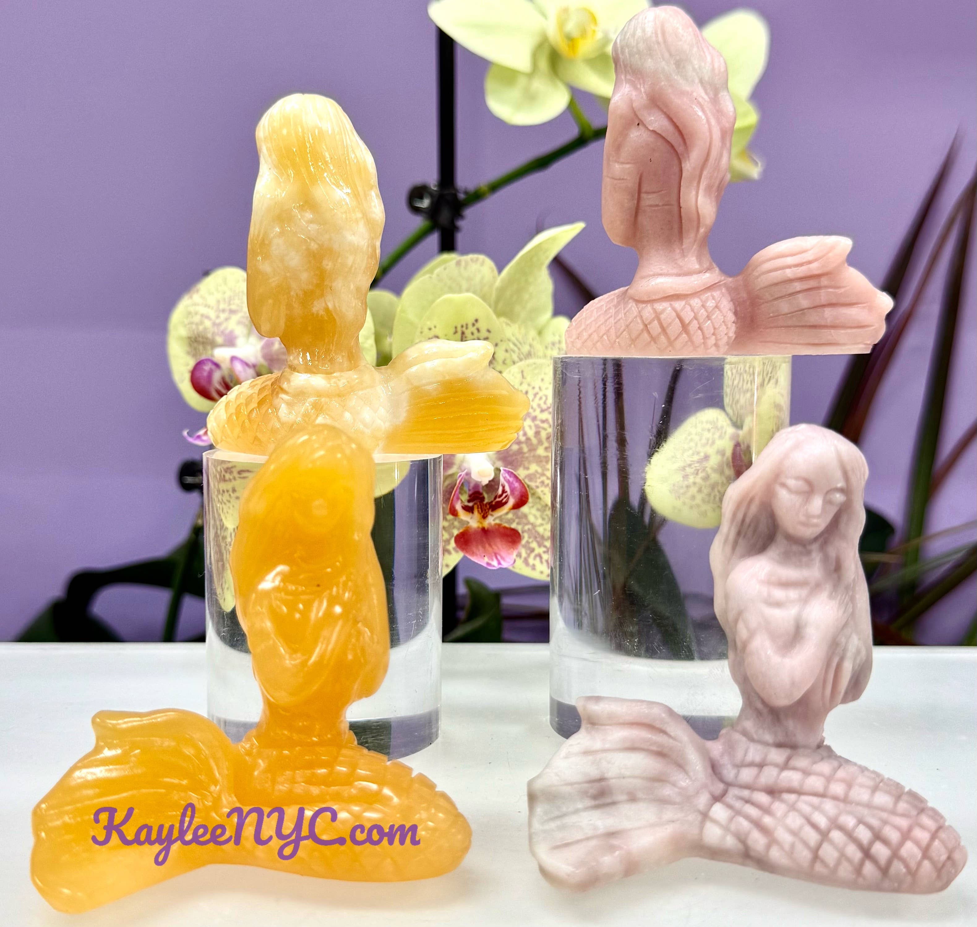 KayleeNYC - Wholesale Spiritual Stone/Crystal - Natural Pink Opal Orange Calcite Mermaids Healing Energy3
