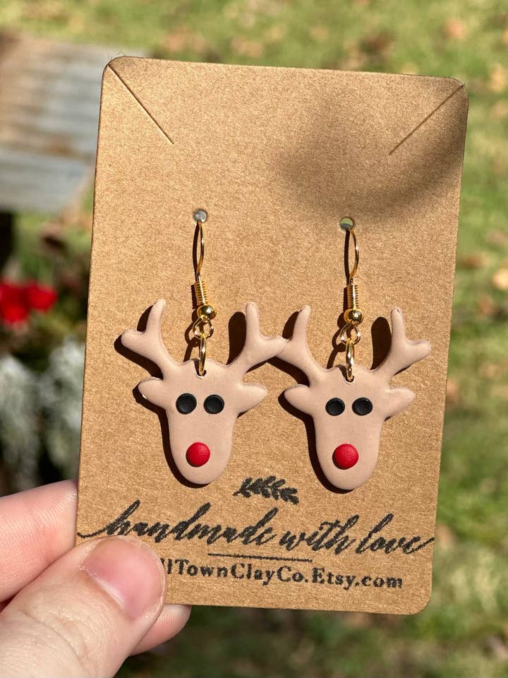 Reindeer Dangle for wholesale by SmallTownClayCo