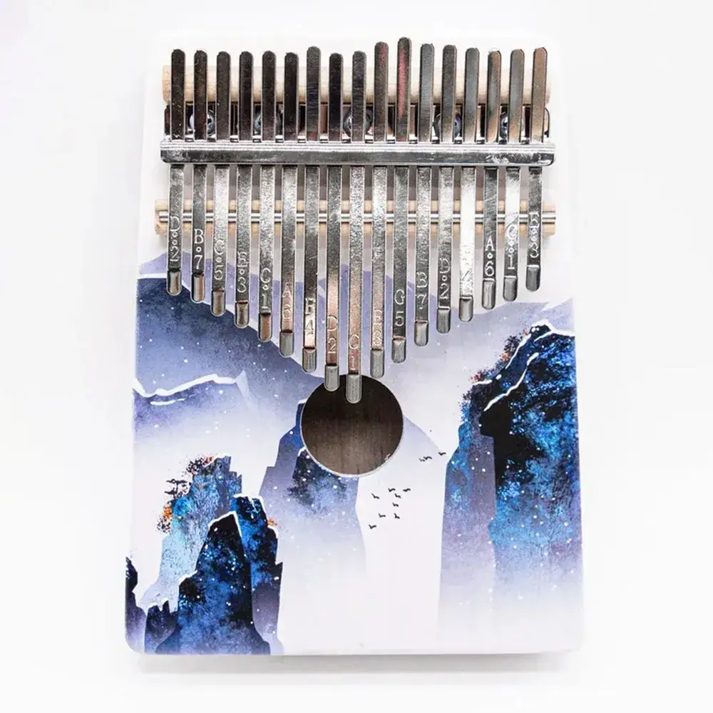 giftland - Vendita all'ingrosso Strumenti musicali - Kalimba colorata in legno con custodia in velluto2