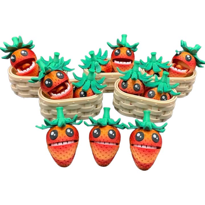 TikTok Viral Tickle Strawberry Flexi Fidget Toy for wholesale by Modern Wood Cases