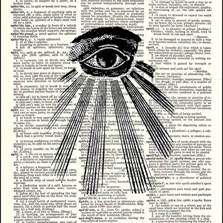 All Seeing Eye Dictionary Print for wholesale by Fresh Prints of CT