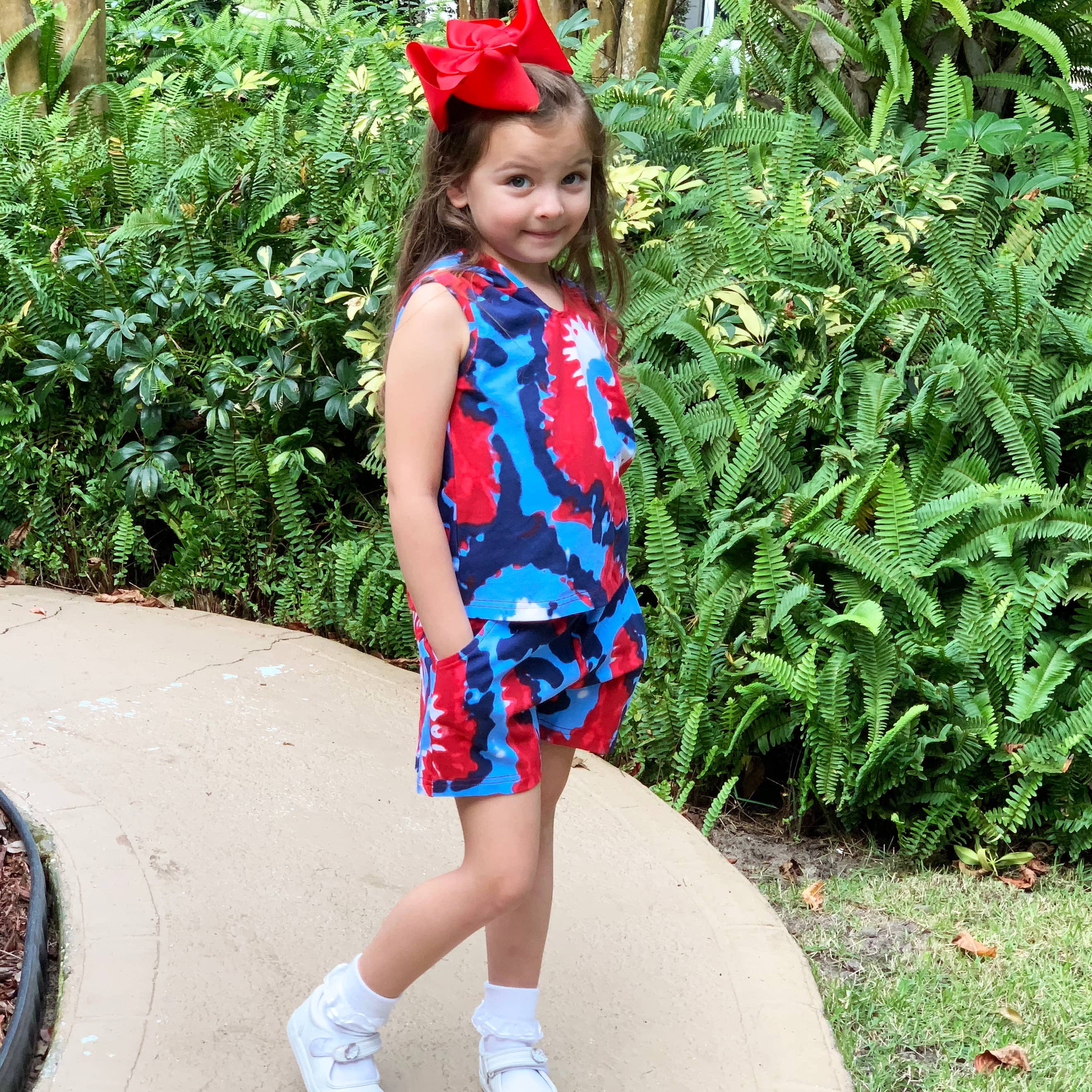 AnnLoren - Vente Ensemble haut et short – enfant - Ensemble de shorts tie-dye AnnLoren 4 juillet Vêtements pour enfants Unisexe8