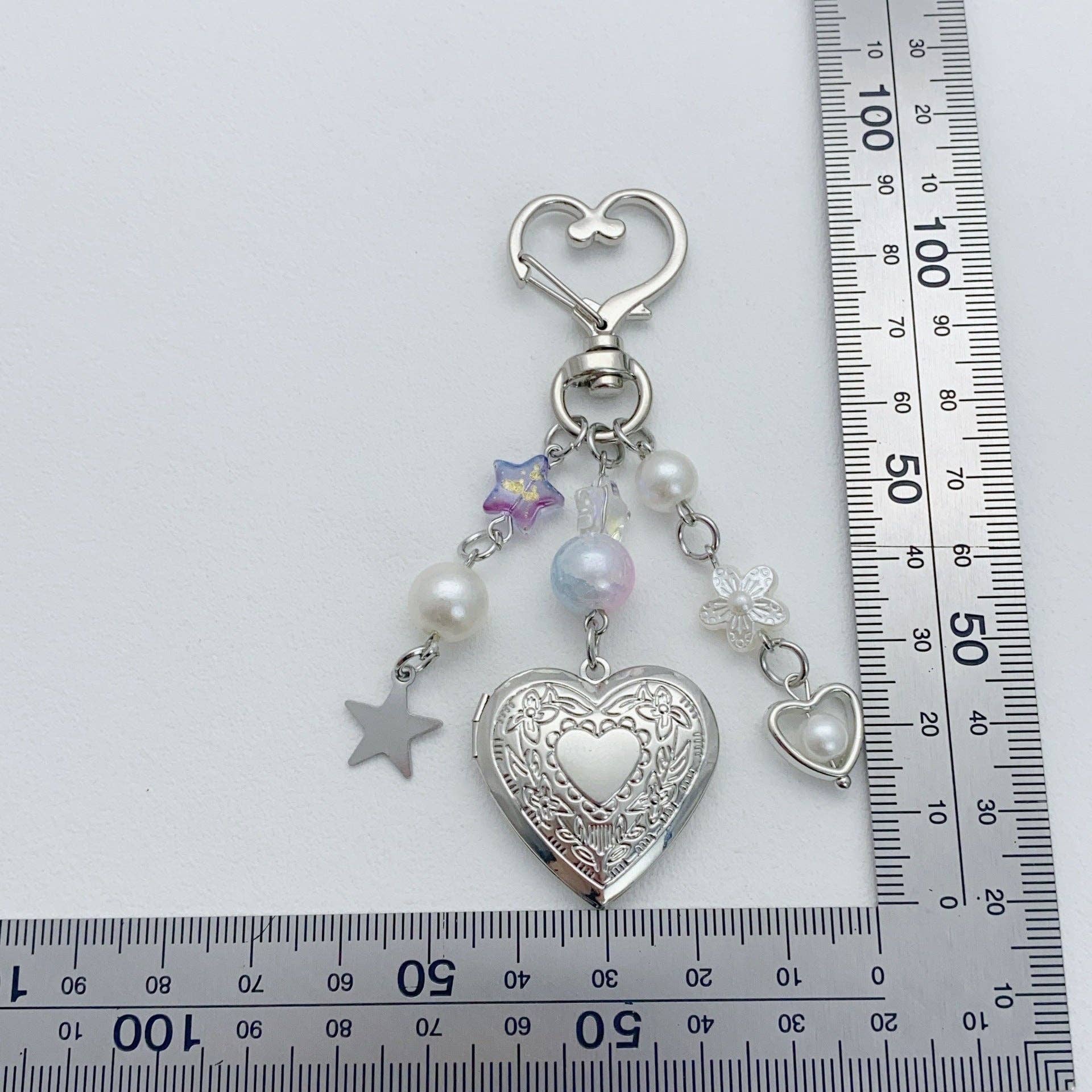 Purple Metal Love Beads Keychain Bag Charms DP25B547 for wholesale on Faire5
