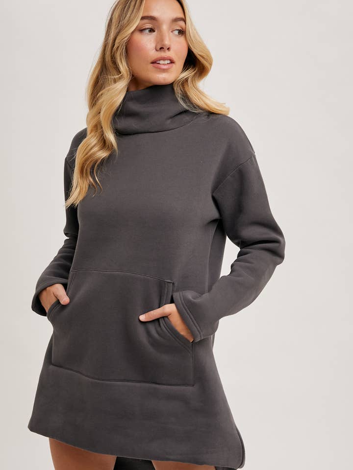 Bluivy – wholesale Hoodie - Dam – TUNIKA TRÖJA MED HÖG HALS OCH FICKA FRAM