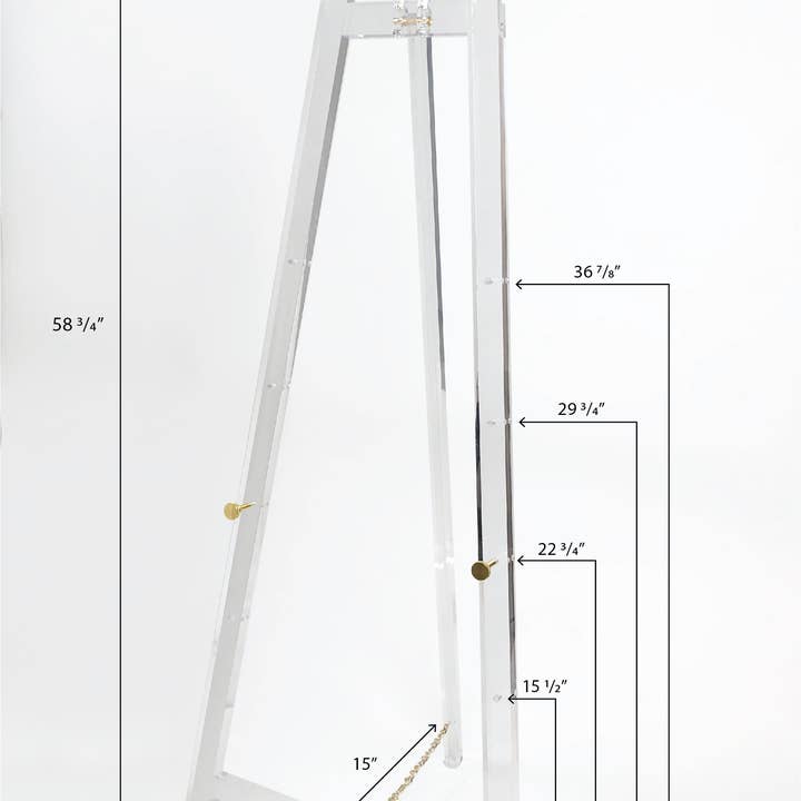 DesignStyles Home - Wholesale Easel - Stylish Acrylic Easel Stand with Gold Knobs for Artwork, Chalkboard and More2