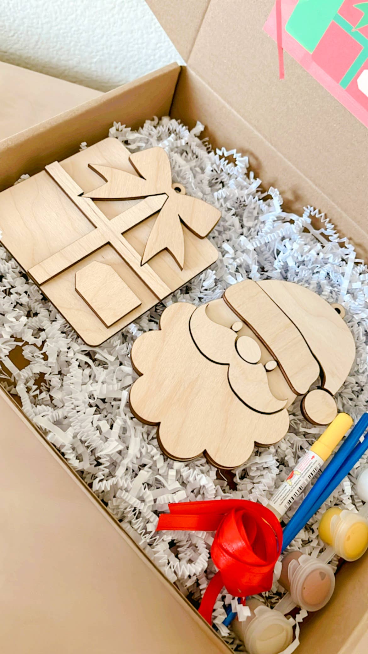 OBX Prep - Wholesale DIY Craft Kit - Christmas Kids' Ornament DIY Painting Kit w Santa, Reindeer,7