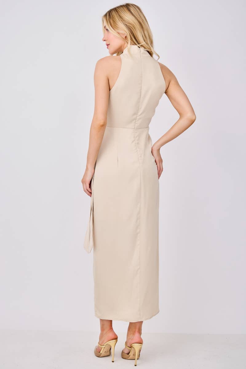 Peace Love Line – wholesale Klänning - Dam – PM1015 - SOLID VÄVD MIDIKLÄNNING MED SLITS9