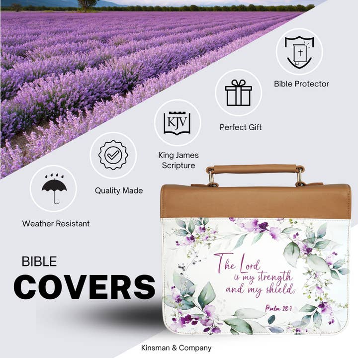 KJV Scripture Purple Lavender Bible Carrying Case for Women for wholesale by Kinsman & Company