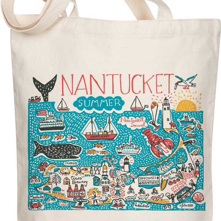 Nantucket Boutique Map Art Fourre-tout pour la vente par Morado Designs