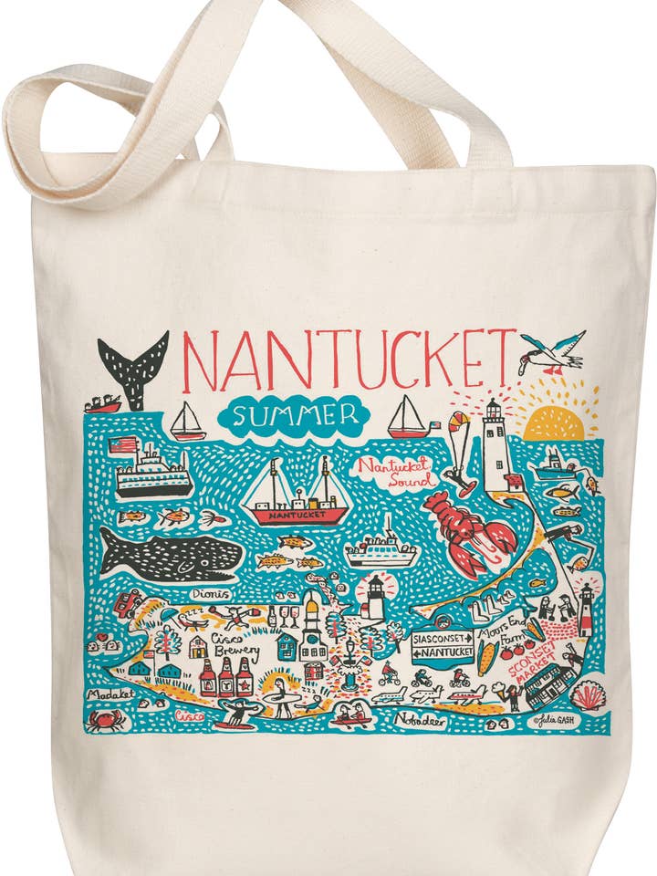 Nantucket Boutique Map Art Fourre-tout pour la vente par Morado Designs