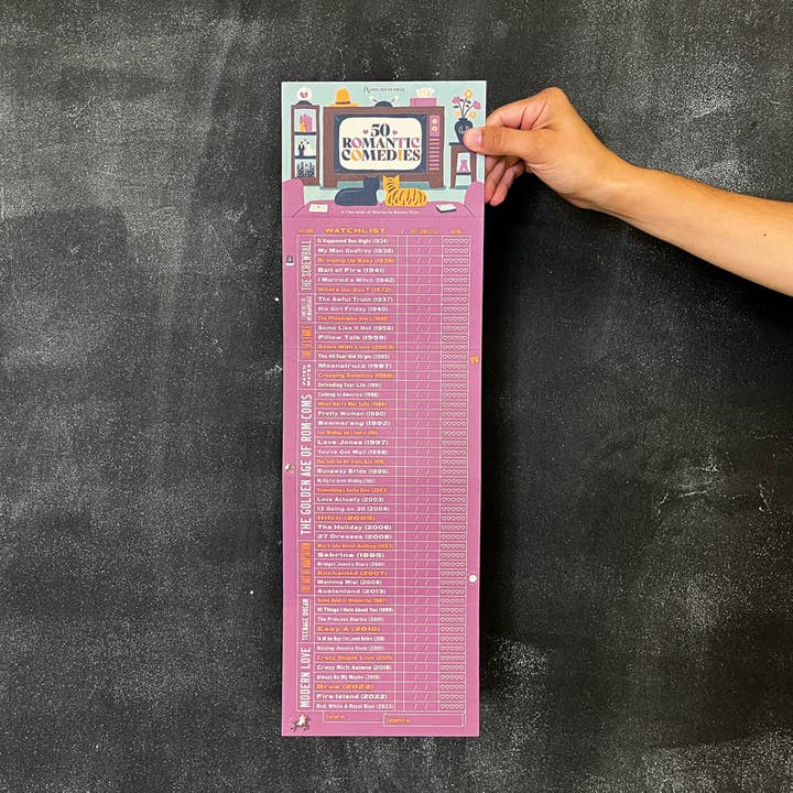 Free Period Press - Wholesale Bookmark - 50 Romantic Comedies: A Checklist of Movies to Swoon Over2