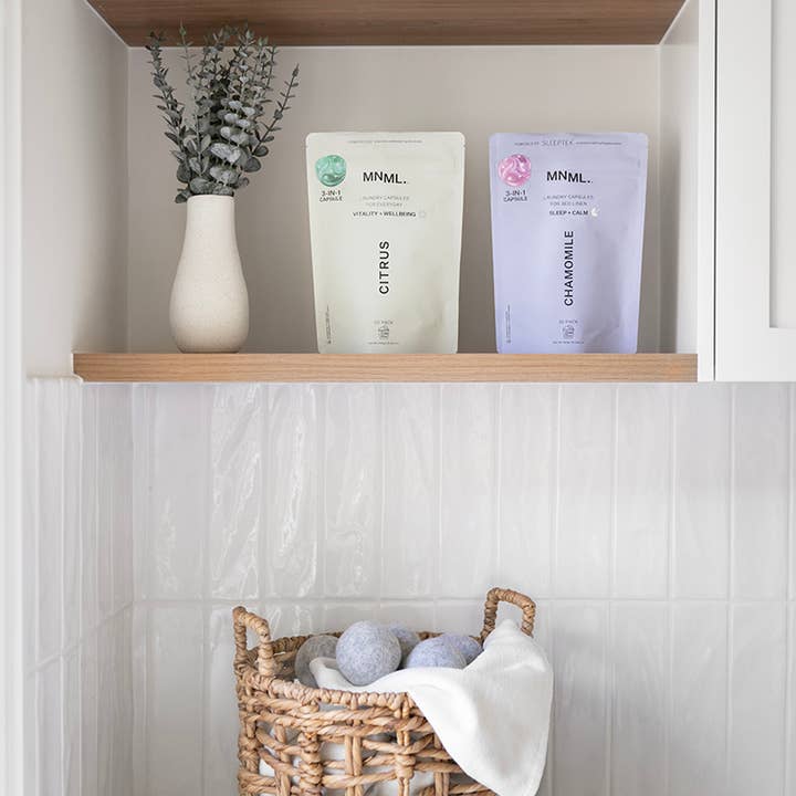 MNML (USA) - Fresh Laundry - Wholesale Laundry Detergent Powder/Pods - MNML CITRUS Vitality+Wellbeing Laundry Capsules Refill 30pk3