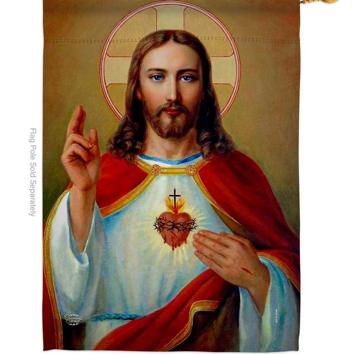 Two Group Flag Co - Wholesale Flag - Jesus Sacred Heart Religious Faith Decor Flag