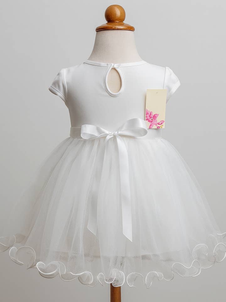 Fennco Styles - Wholesale Dress - Baby - White Lace Tulle Baby Flower Girl Dress 1