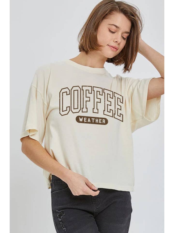 COLORBEAR – wholesale T-shirt (graphic) – women's – Coffee Weather Graphic Relaxed Crop Top7