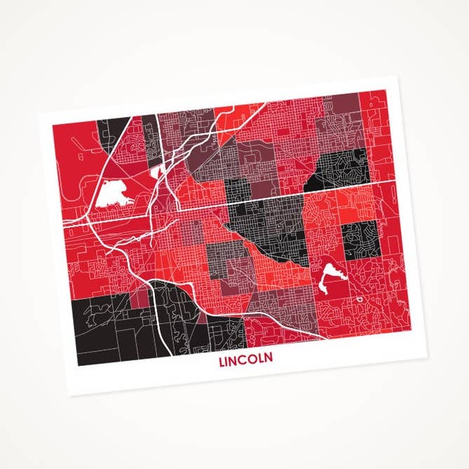 Juanita's Adventures - Wholesale Art Print - Juanitas Lincoln NE Map Print0