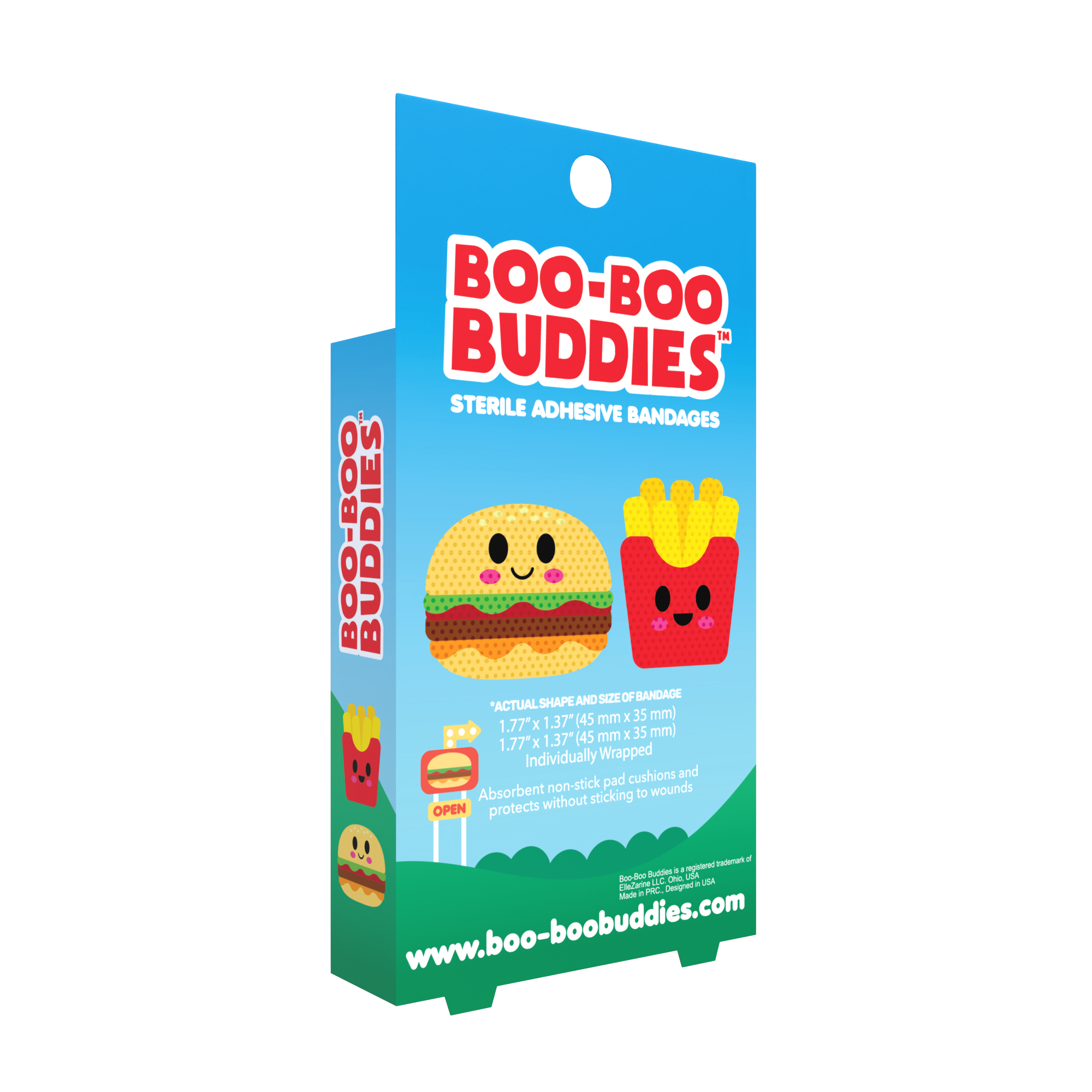 Boo Boo Buddies - Wholesale Bandaids/Bandages - Burger &n Fries Bandages 24 Ct. Dr. Todd’s Boo Boo Buddies®4