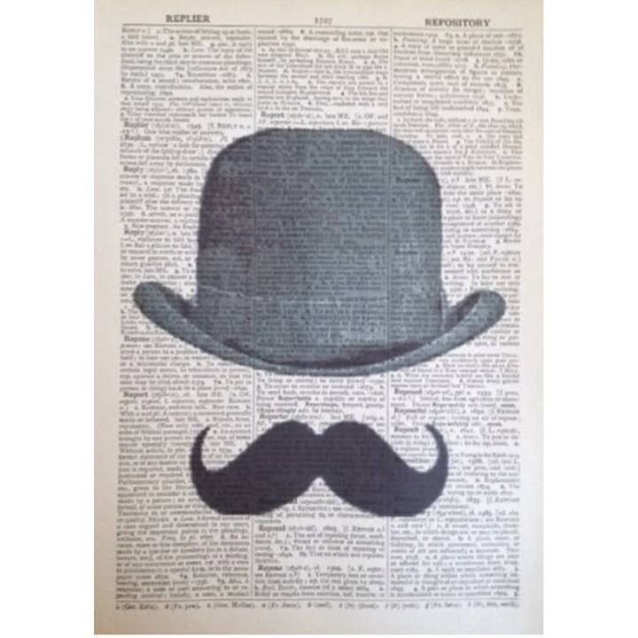 Parksmoonprints – wholesale Konsttryck – mustasch siluett ordbok väggkonst - knäppa tryck