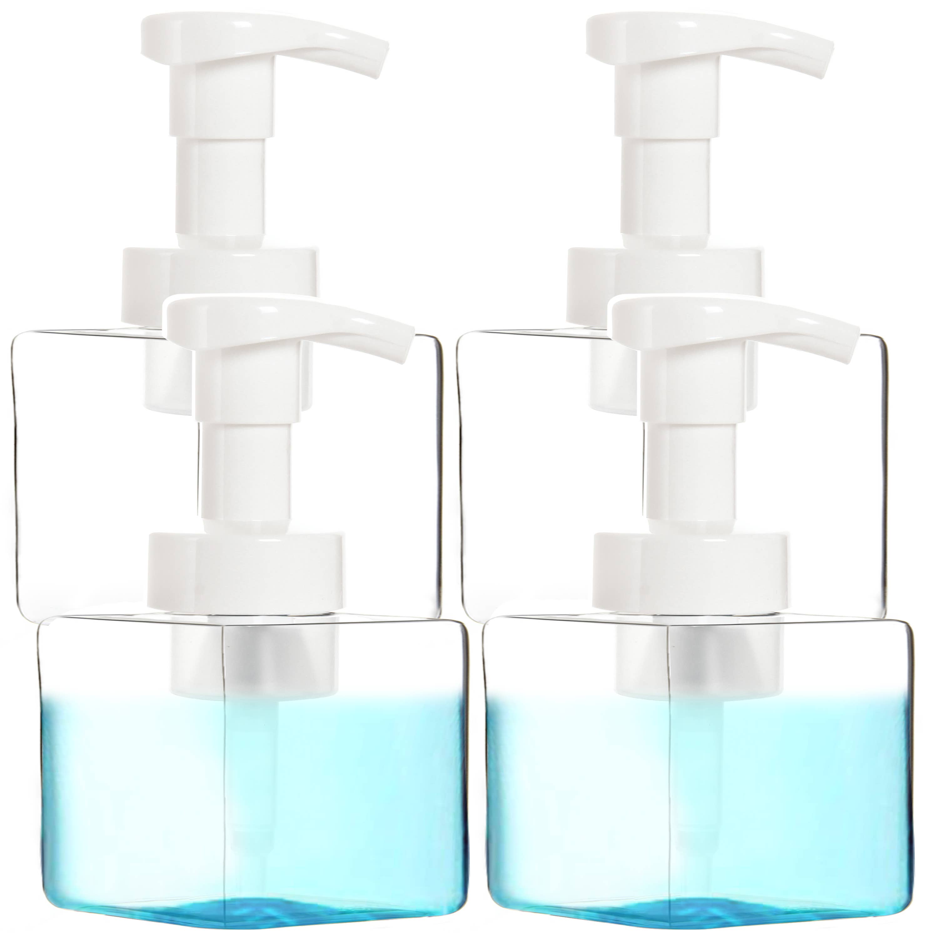 Youngever - Wholesale Soap Dispenser - Youngever 5 Pack 8OZ Plastic Square Pump Bottles - Clear0