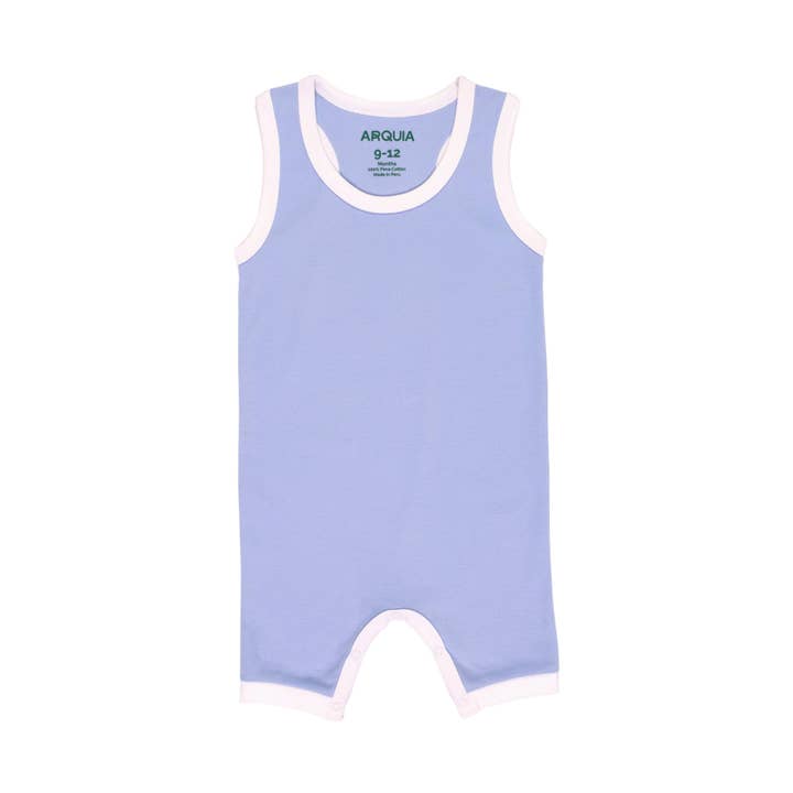 Bomullsromper i chambrayblått med vitt för wholesale av Arquia