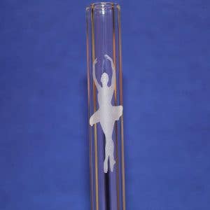 Cannuccia in vetro incisa con ballerina da 12 pollici con spazzolino per la vendita all'ingrosso da parte di DrinkingStraws.Glass LLC