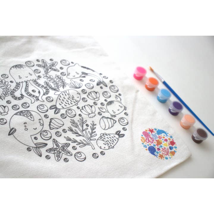 Yuko B - Venta al por mayor Bolsa de asa - Niños - Manualidades - Bolsa de tela para pintar - Océano