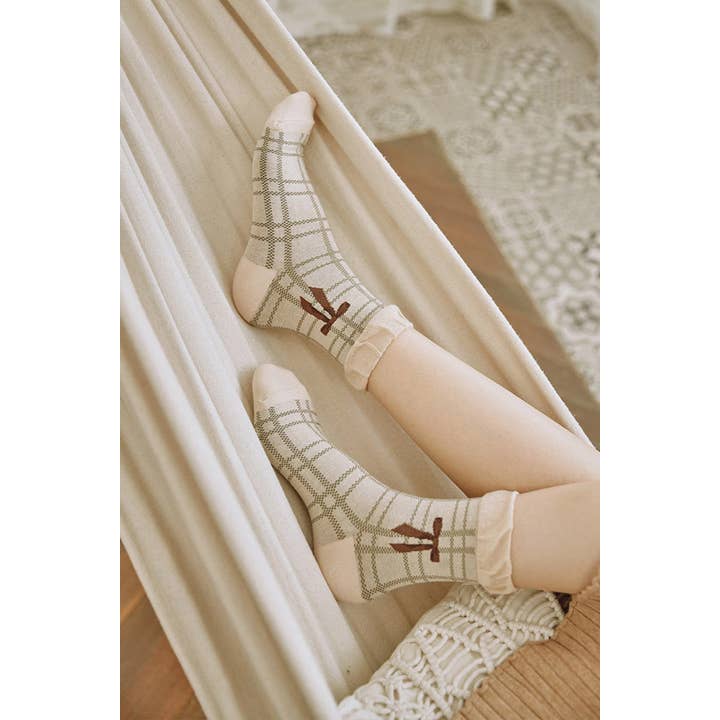 7DAYSSOCKS – wholesale Socks – Women's – Women's Crew Ribbon Check Socks4