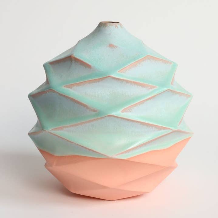 Patterned Vessels Spherical Strawberry Pistachio for wholesale by By Alejandra Design