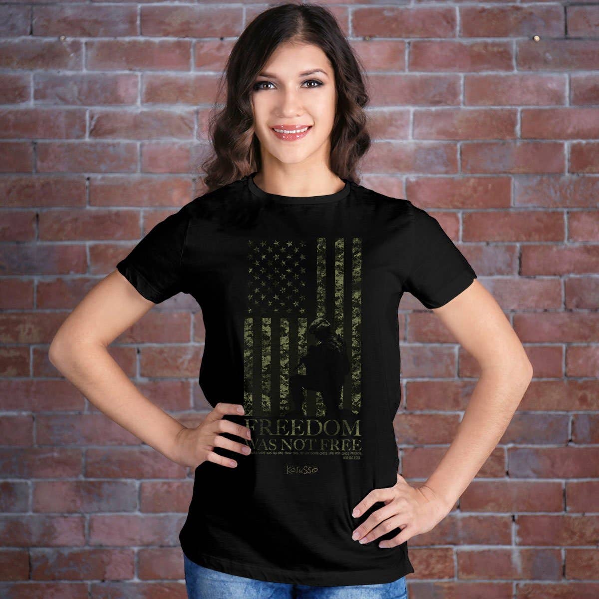 Black Kerusso Christian T-Shirt Freedom Was Not Free for wholesale on Faire2