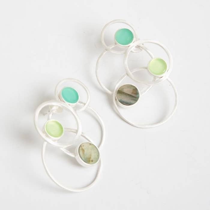 ACUS - Wholesale Dangle Earrings - Interstellar Earrings Limited Edition Silver Green and Labradorite0