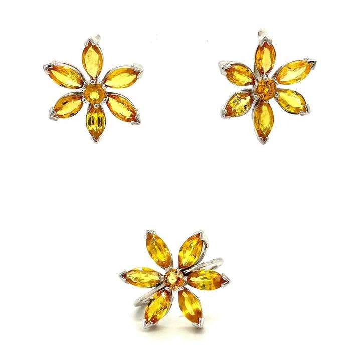 Conjunto de joias multi safira em prata .925 - KSS 6024 por atacado de Kotawala Jewels