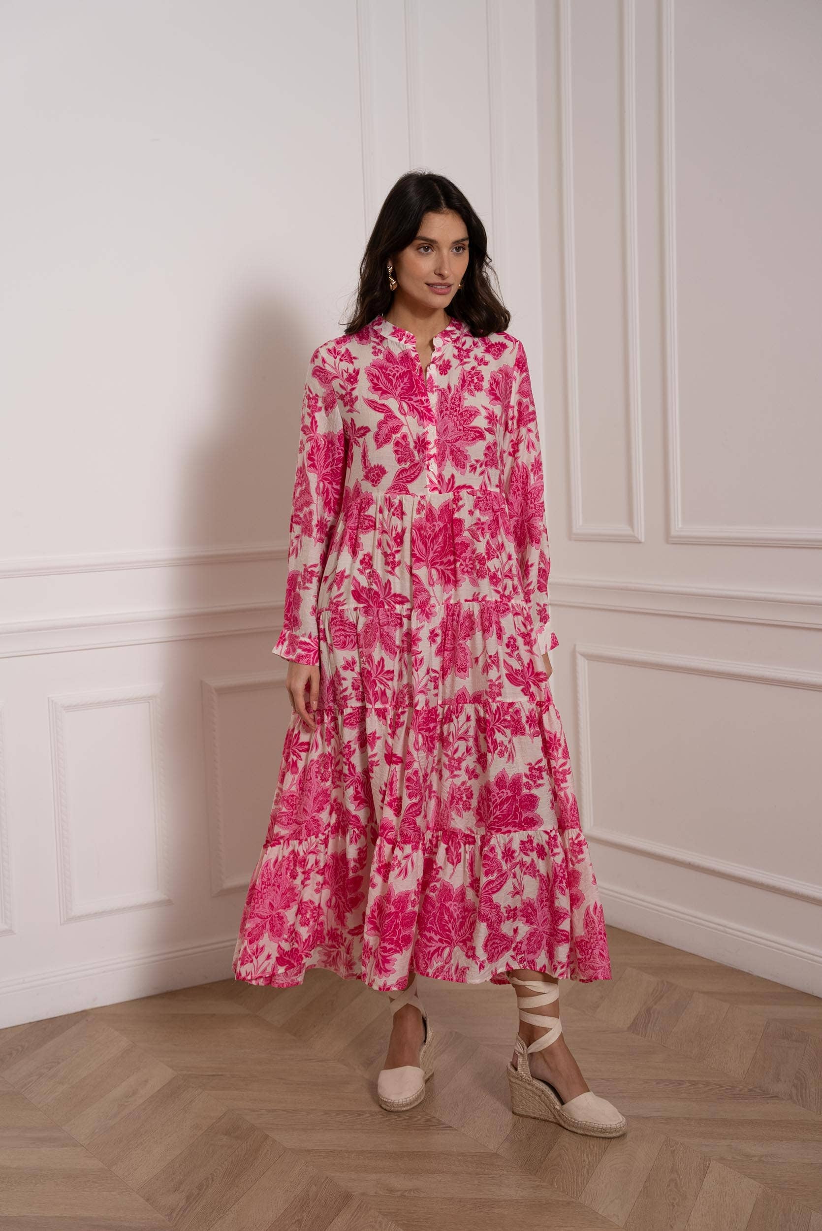 CHOKLATE PARIS (US No duties) – wholesale Klänning - Dam – Klänning i siden med blommönster Marbella (S-M-L-XL) - CK0811219