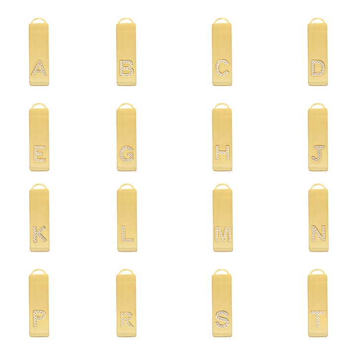 Brenda Grands Jewelry - Wholesale Pendant/Charm Necklace - Waterproof Gold Initial Bar Pendant Necklace4