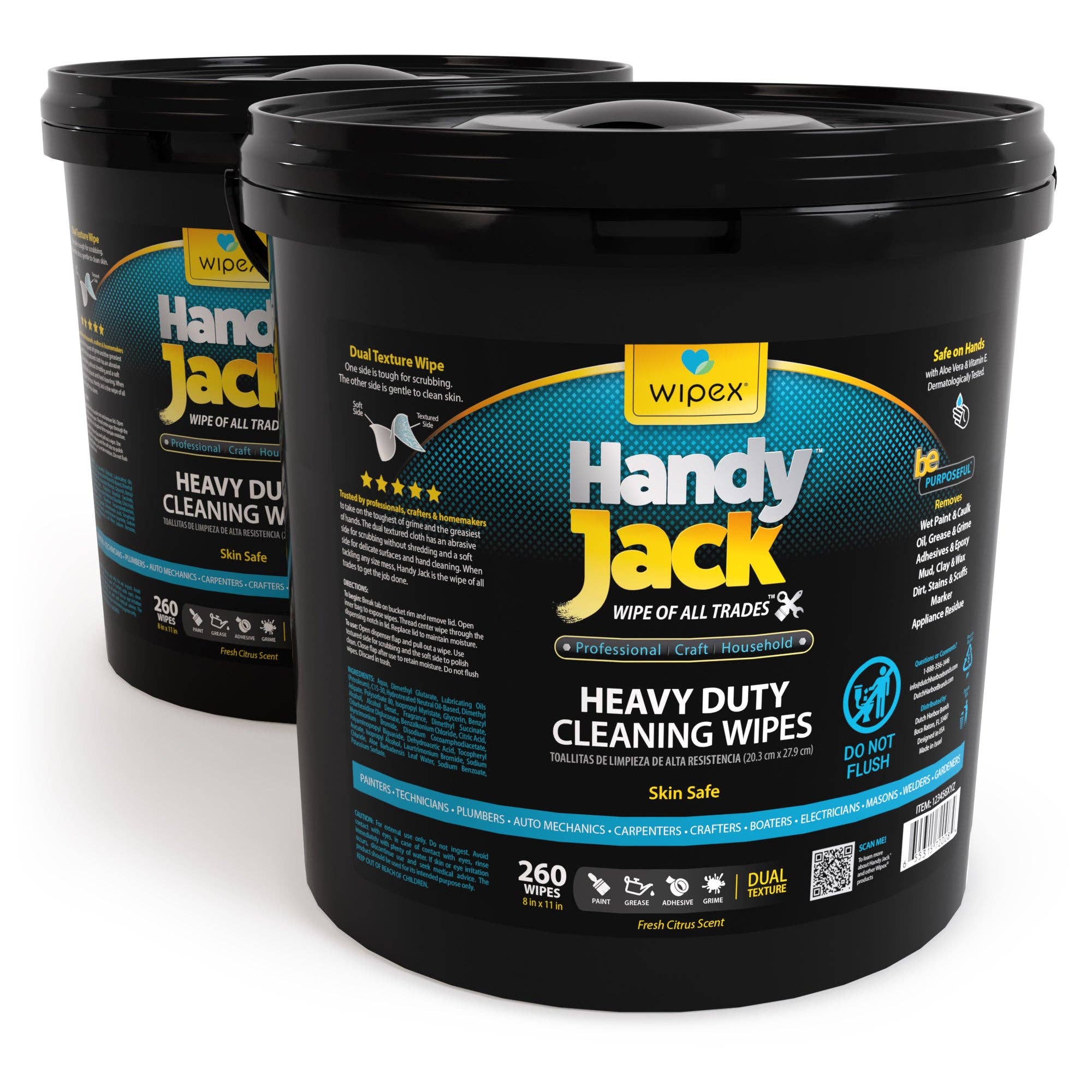 Wipex - Wholesale Cleaning Cloth - Wipex® Handy Jack® Heavy Duty Cleaning Wipes 260ct | Bulk Value Bucket13